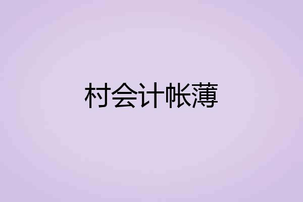 村会计帐薄