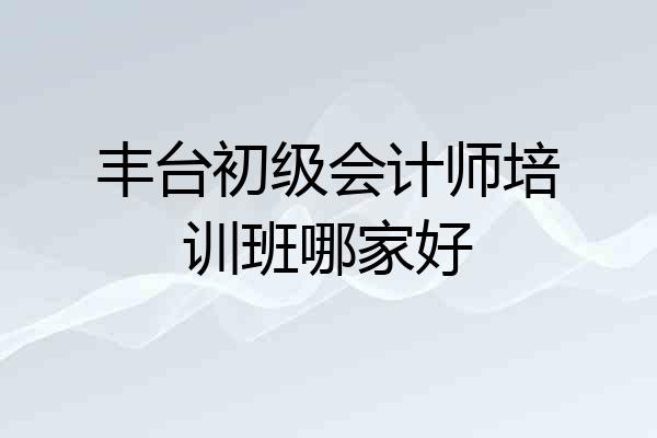 丰台初级会计师培训班哪家好