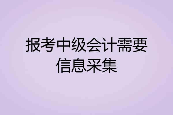 报考中级会计需要信息采集