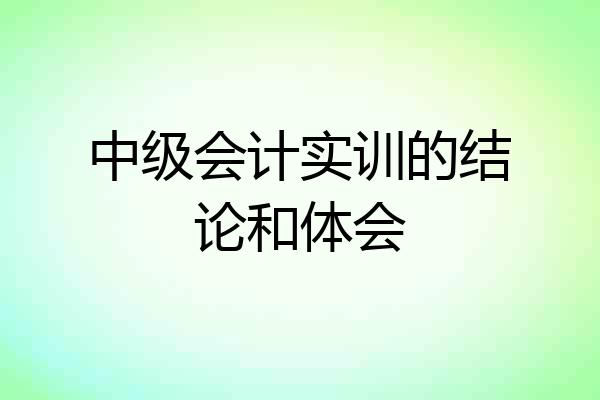 中级会计实训的结论和体会