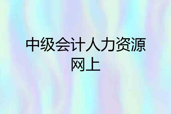 中级会计人力资源网上