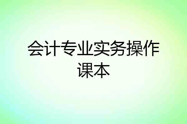 会计专业实务操作课本