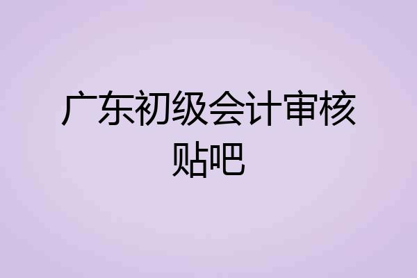 广东初级会计审核贴吧