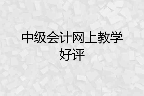 中级会计网上教学好评