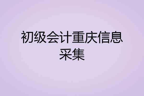 初级会计重庆信息采集
