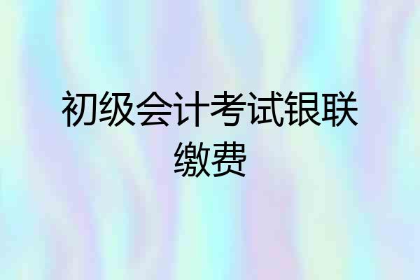 初级会计考试银联缴费