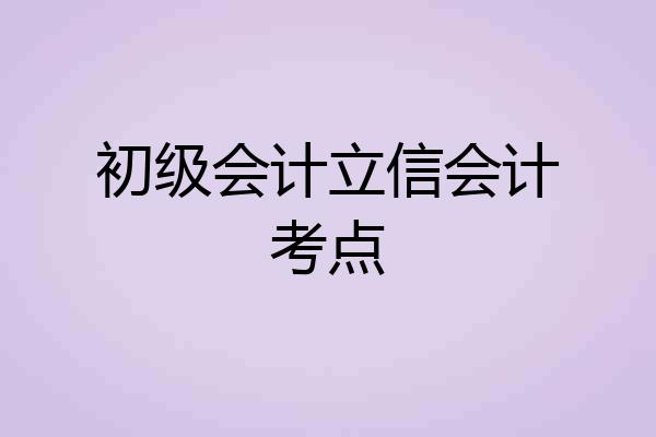 初级会计立信会计考点