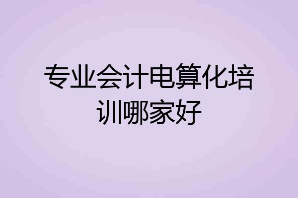 专业会计电算化培训哪家好