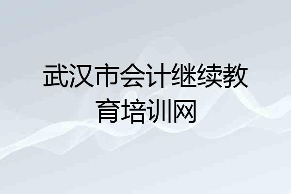 武汉市会计继续教育培训网