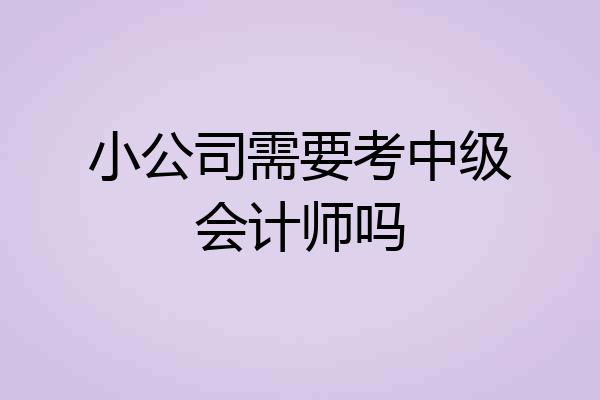小公司需要考中级会计师吗