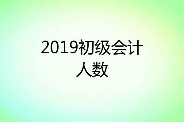 2019初级会计人数