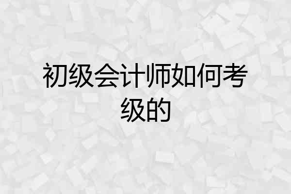 初级会计师如何考级的