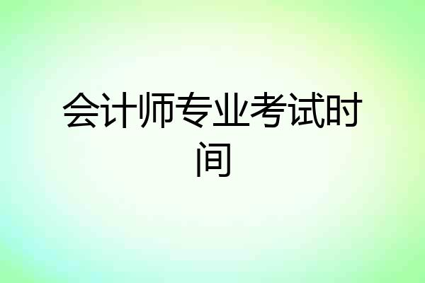 会计师专业考试时间