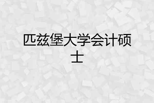 匹兹堡大学会计硕士