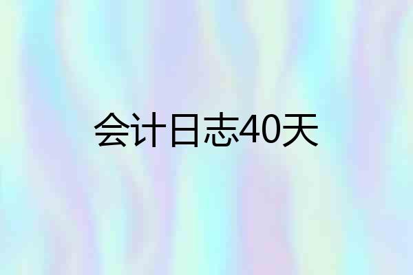会计日志40天