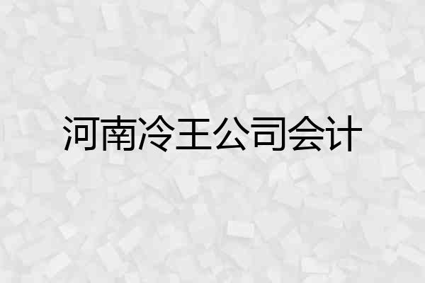 河南冷王公司会计