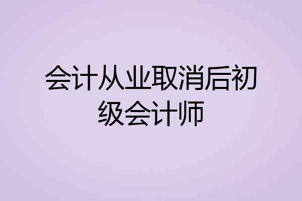 会计从业取消后初级会计师