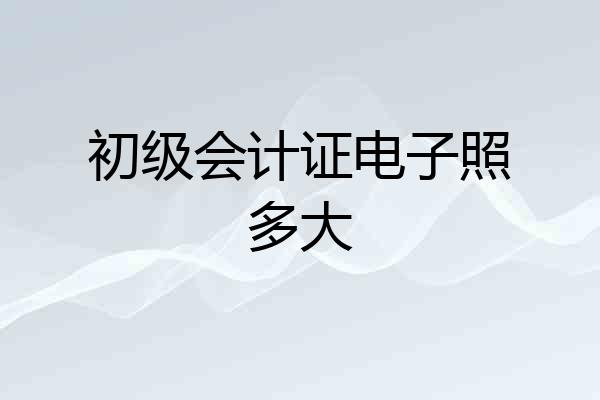 初级会计证电子照多大