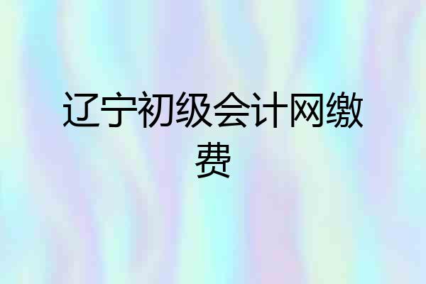 辽宁初级会计网缴费