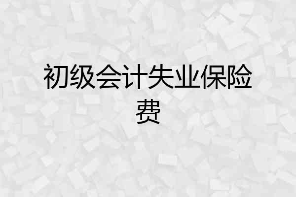 初级会计失业保险费