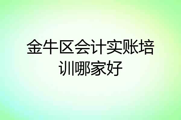 金牛区会计实账培训哪家好