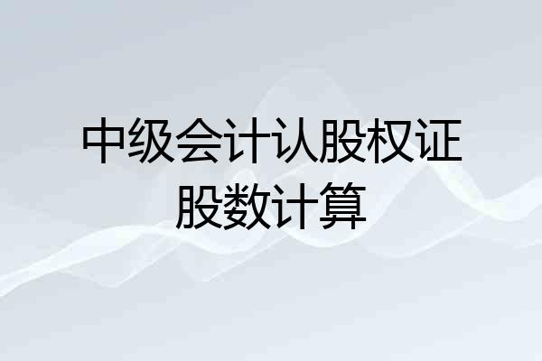 中级会计认股权证股数计算