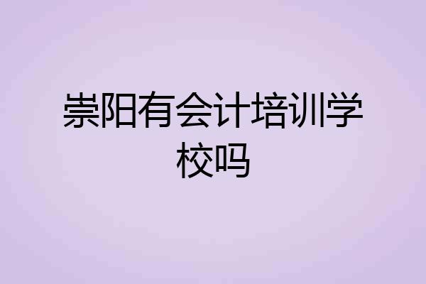崇阳有会计培训学校吗