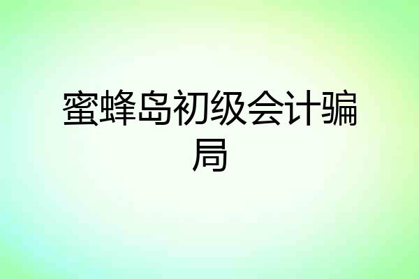蜜蜂岛初级会计骗局