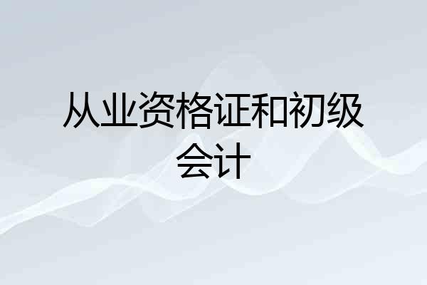 从业资格证和初级会计