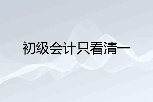 初级会计只看清一