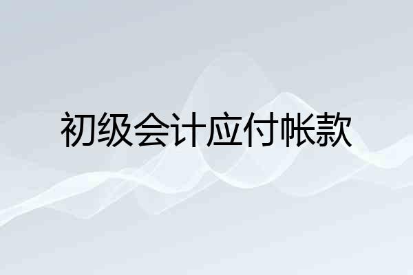 初级会计应付帐款