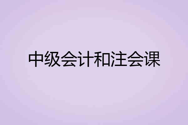 中级会计和注会课