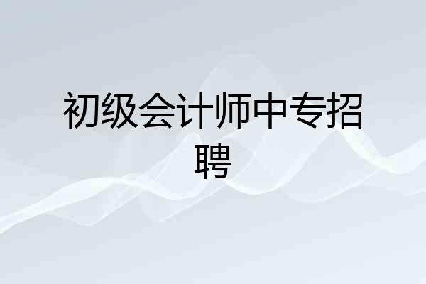 初级会计师中专招聘