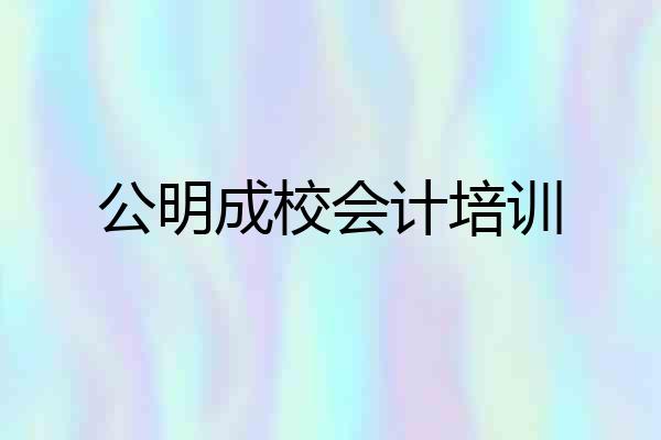 公明成校会计培训