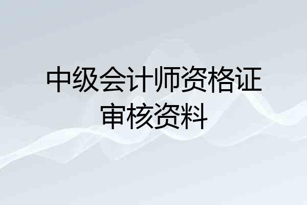中级会计师资格证审核资料