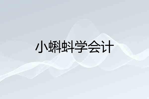 小蝌蚪学会计