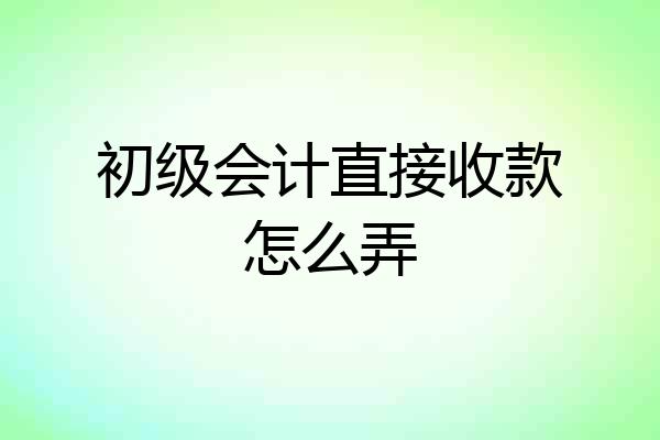 初级会计直接收款怎么弄