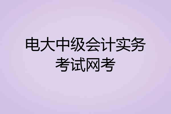 电大中级会计实务考试网考