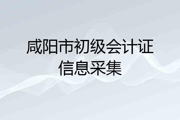 咸阳市初级会计证信息采集