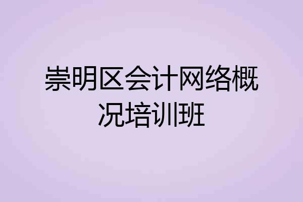 崇明区会计网络概况培训班
