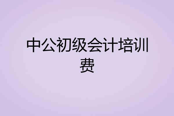中公初级会计培训费