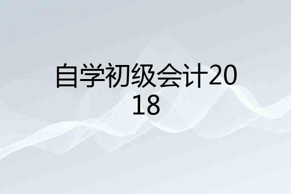 自学初级会计2018