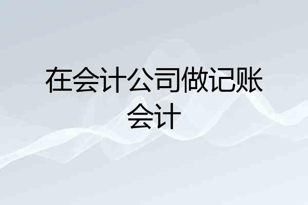 在会计公司做记账会计
