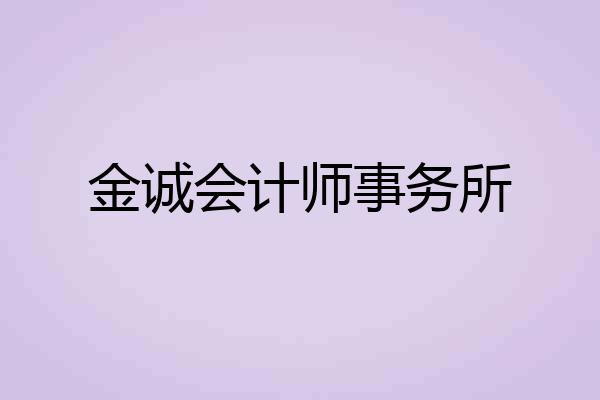 金诚会计师事务所