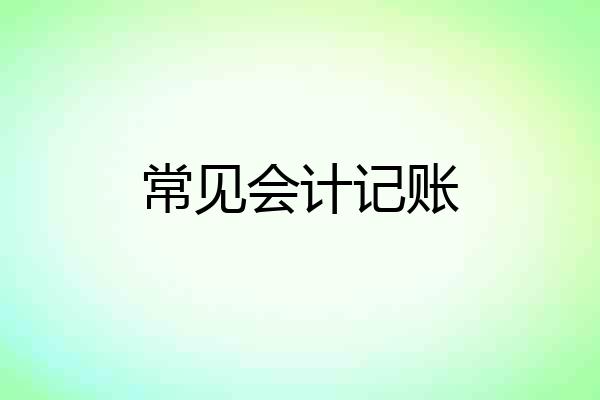 常见会计记账