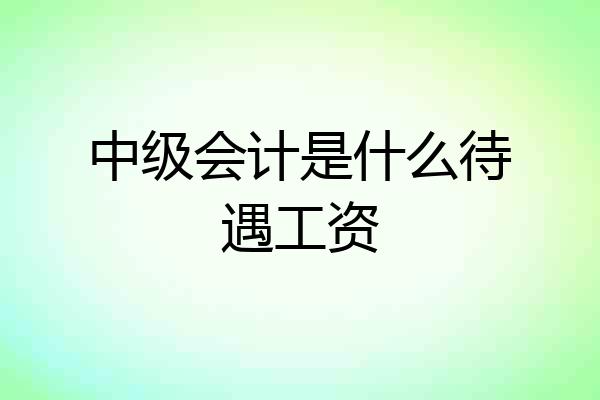 中级会计是什么待遇工资