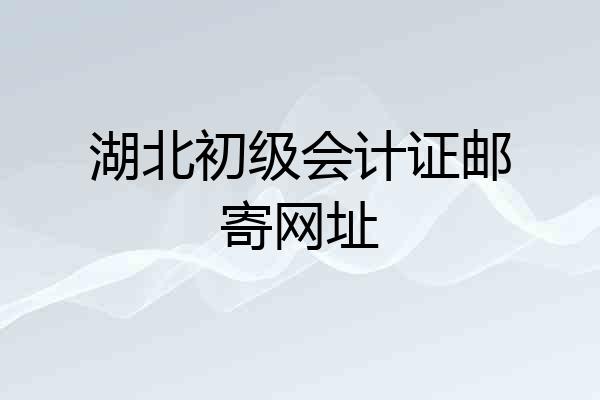 湖北初级会计证邮寄网址