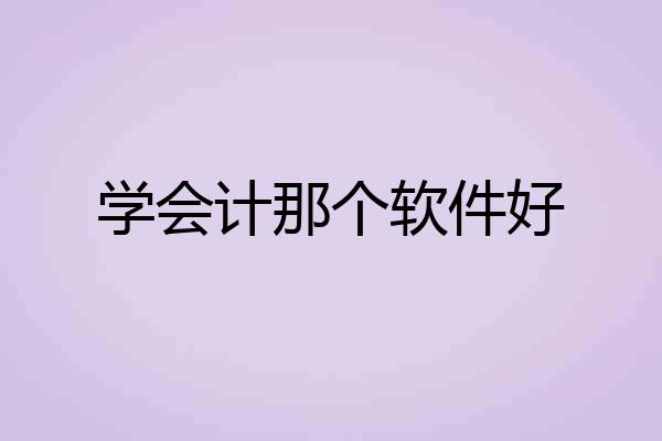 学会计那个软件好