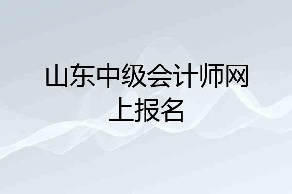 山东中级会计师网上报名