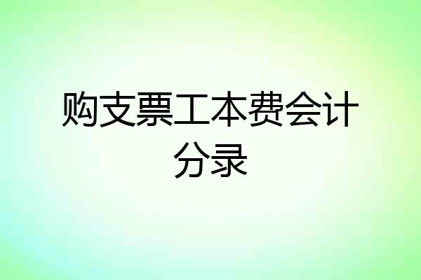 购支票工本费会计分录